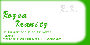 rozsa kranitz business card
